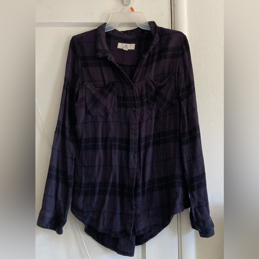 Thread & Supply Purple Plaid Button Down Shirt